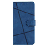 Xiaomi Redmi Note 12 4G stötsäkert läderplånboksfodral med präglade linjer och Crazy Horse-textur, mobilstativ med rem