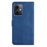 Xiaomi Redmi Note 12 4G stötsäkert läderplånboksfodral med präglade linjer och Crazy Horse-textur, mobilstativ med rem
