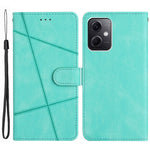 Xiaomi Redmi Note 12 4G stötsäkert läderplånboksfodral med präglade linjer och Crazy Horse-textur, mobilstativ med rem