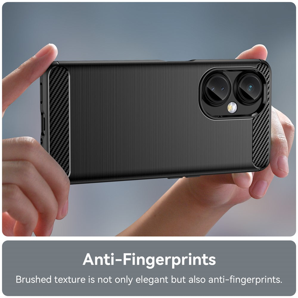 For OnePlus Nord CE 3 Lite 5G / Nord N30 5G Carbon Fiber Texture Brushed Phone Case Soft TPU Anti-drop Back Cover