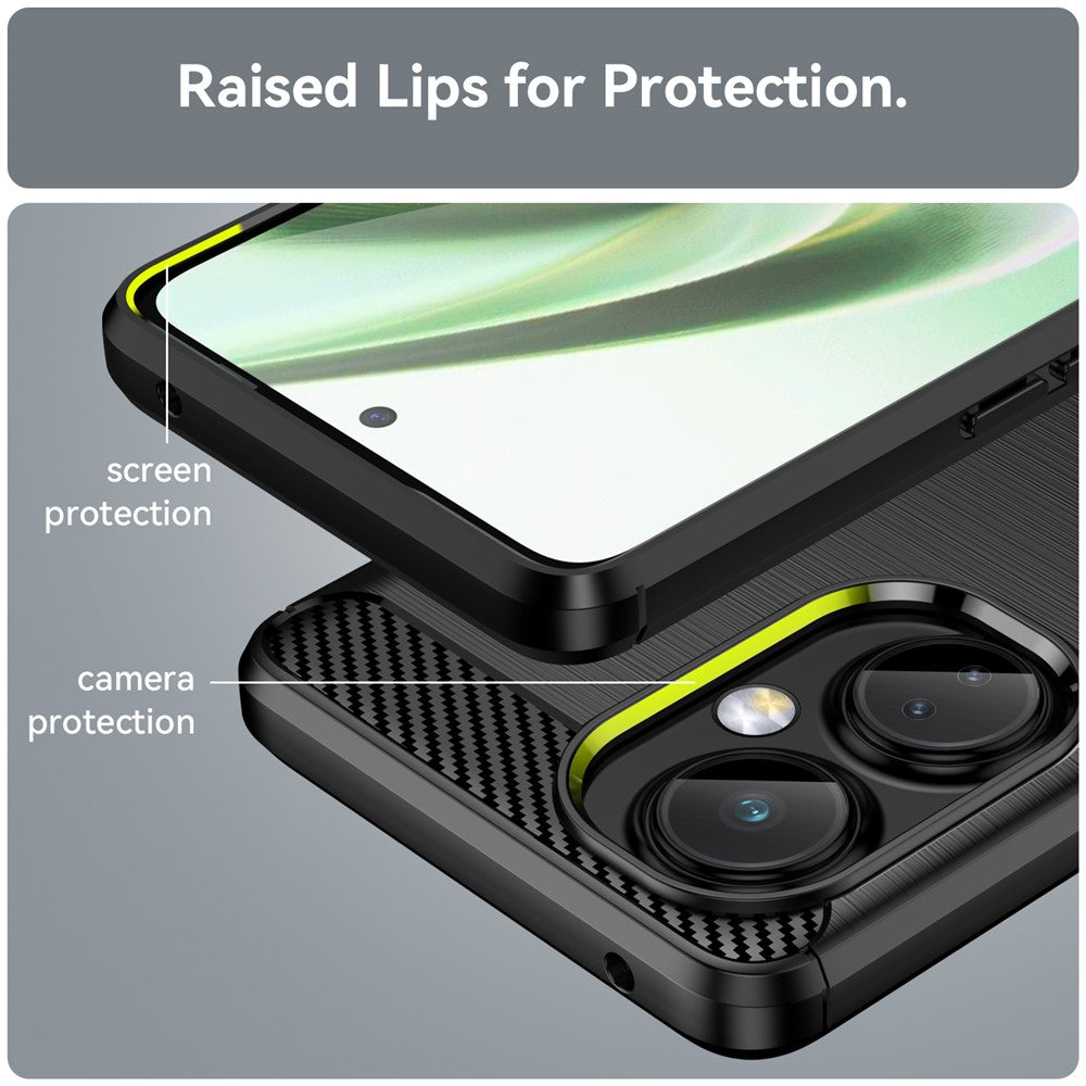 For OnePlus Nord CE 3 Lite 5G / Nord N30 5G Carbon Fiber Texture Brushed Phone Case Soft TPU Anti-drop Back Cover