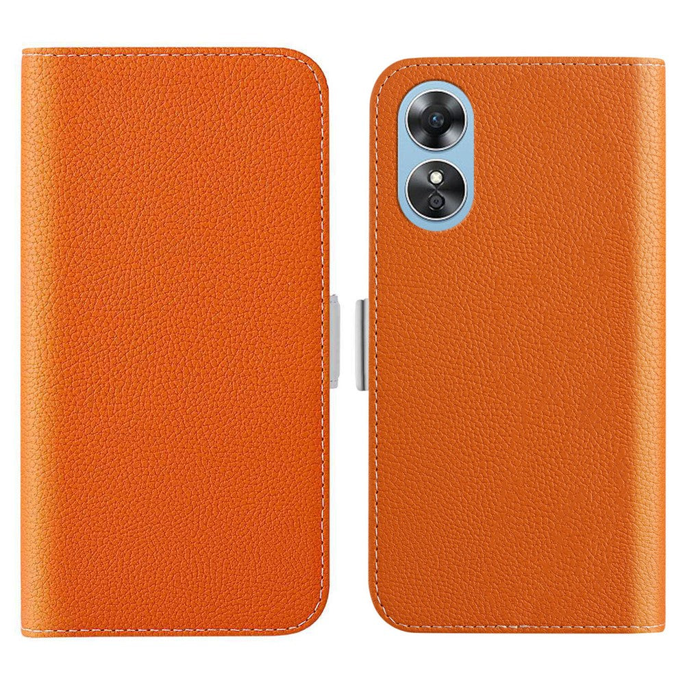 For Oppo A17k 4G / A17 4G Wallet Phone Cover Litchi Texture Candy Color PU Leather Case with Stand Function