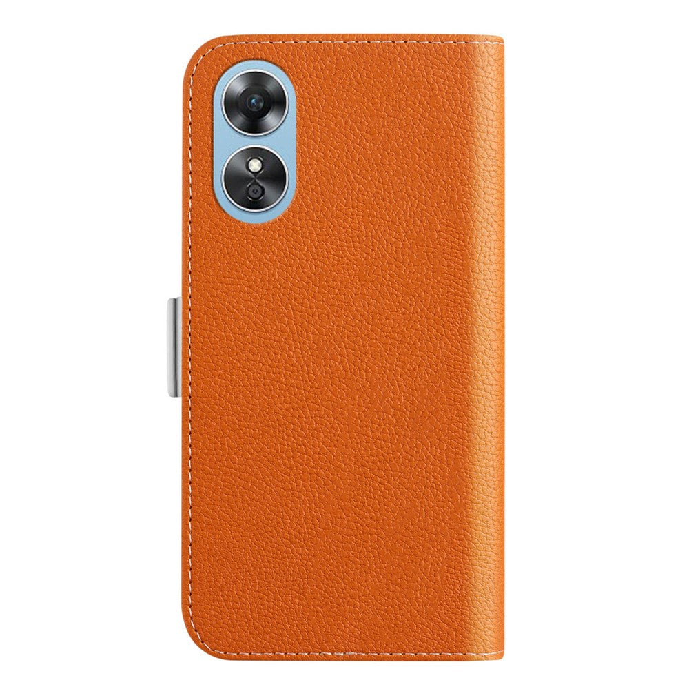 For Oppo A17k 4G / A17 4G Wallet Phone Cover Litchi Texture Candy Color PU Leather Case with Stand Function