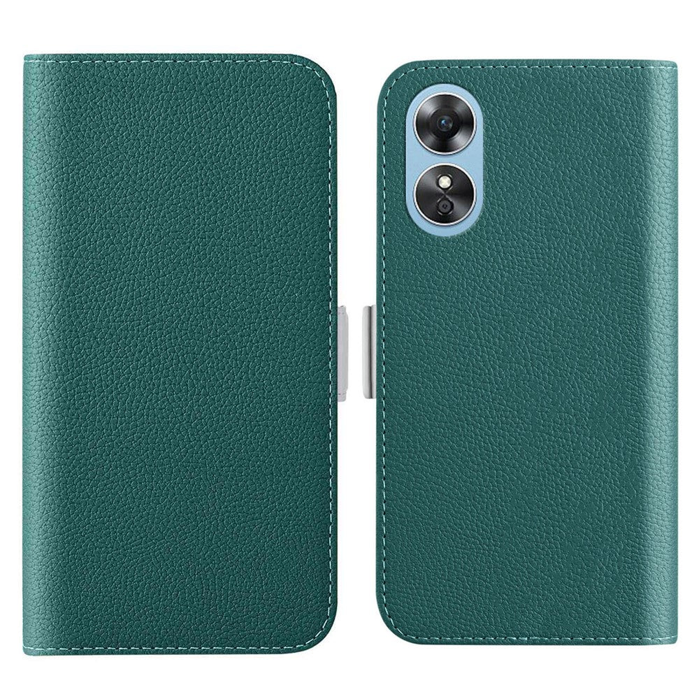 For Oppo A17k 4G / A17 4G Wallet Phone Cover Litchi Texture Candy Color PU Leather Case with Stand Function