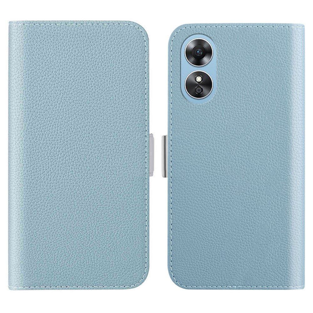 For Oppo A17k 4G / A17 4G Wallet Phone Cover Litchi Texture Candy Color PU Leather Case with Stand Function