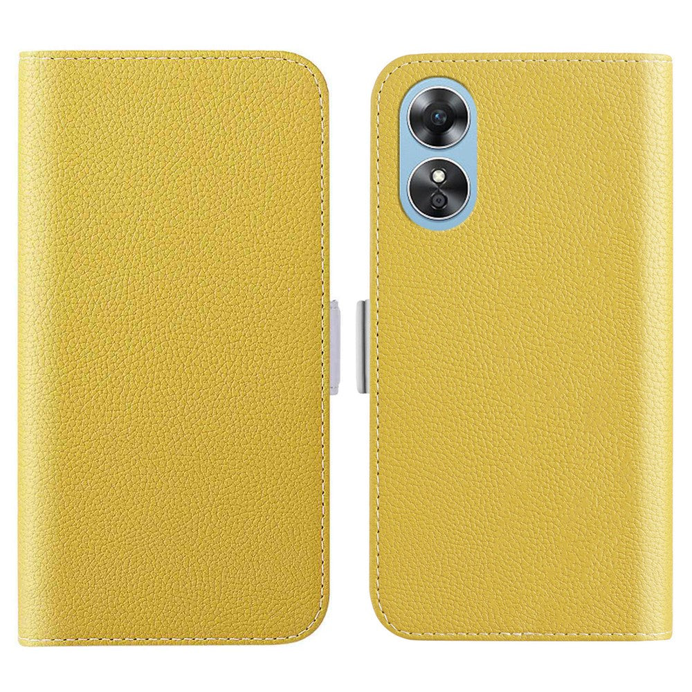 For Oppo A17k 4G / A17 4G Wallet Phone Cover Litchi Texture Candy Color PU Leather Case with Stand Function