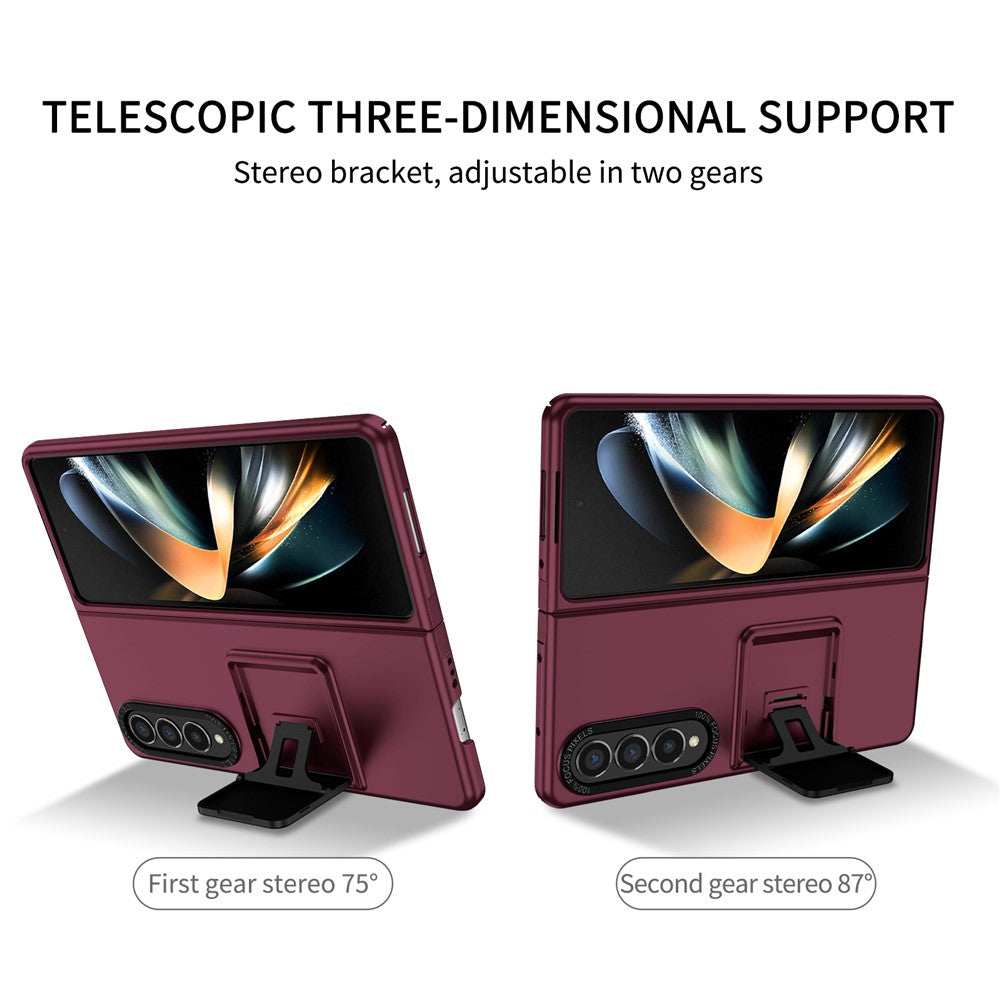 For Samsung Galaxy Z Fold4 5G Case Anti-Scratch Phone Cover Hard PC Case with Kickstand
