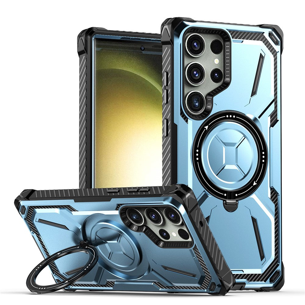 Samsung Galaxy S23 Ultra Ringhållare Stöd Mobilskal PC+TPU Magnetiskt Mobilskal