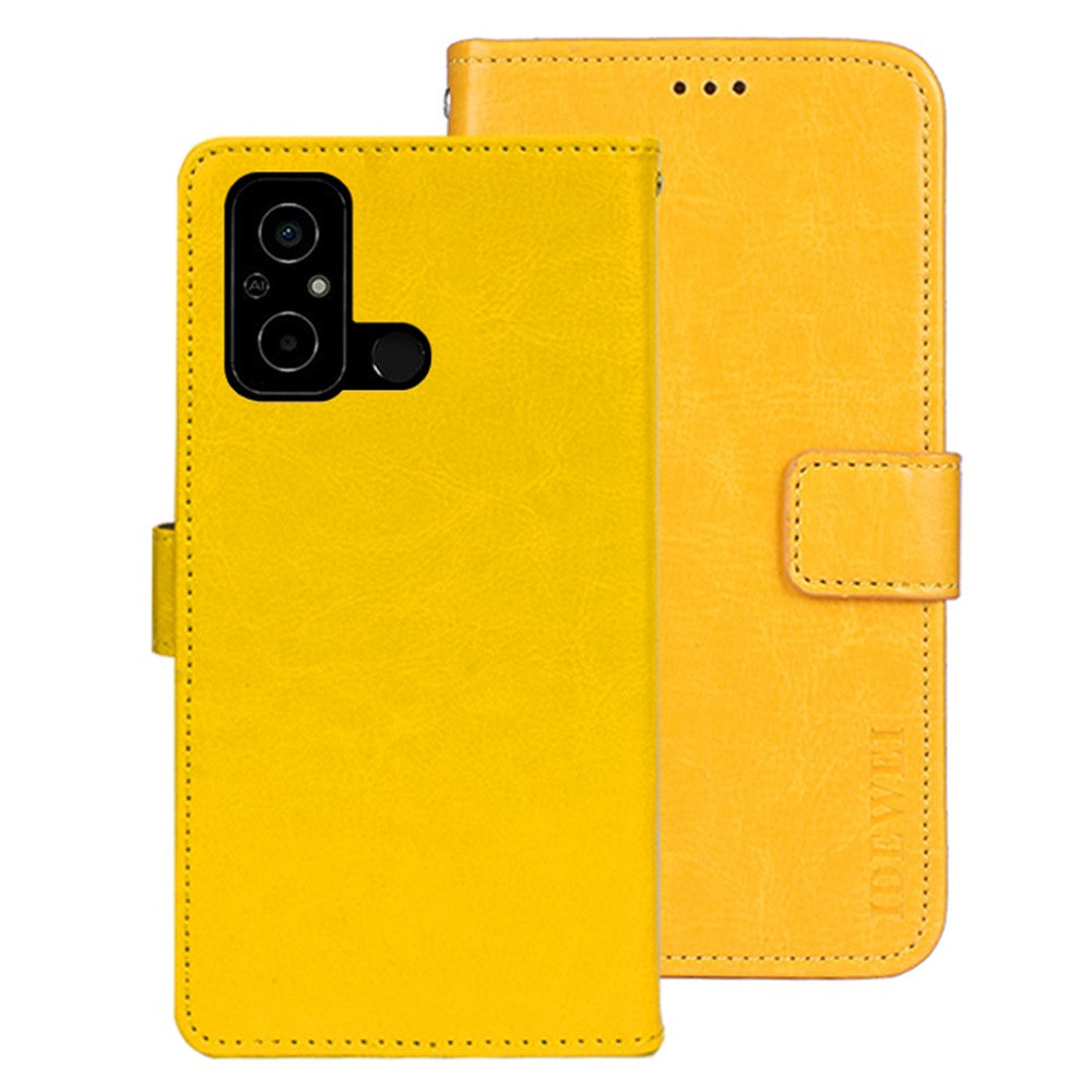 IDEWEI For Xiaomi Poco C55 4G Wallet Crazy Horse Texture Stand Cover PU Leather Phone Case