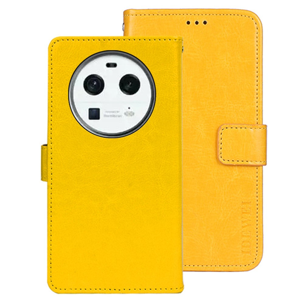 IDEWEI För Oppo Find X6 PU-läderplånboksfodral Crazy Horse Texture Stand Magnetiskt mobilskal