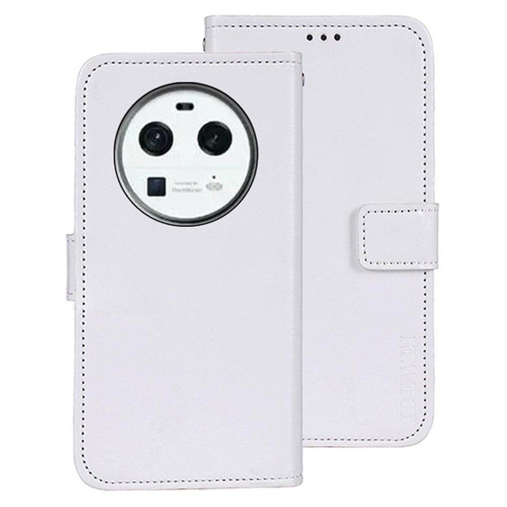 IDEWEI För Oppo Find X6 PU-läderplånboksfodral Crazy Horse Texture Stand Magnetiskt mobilskal
