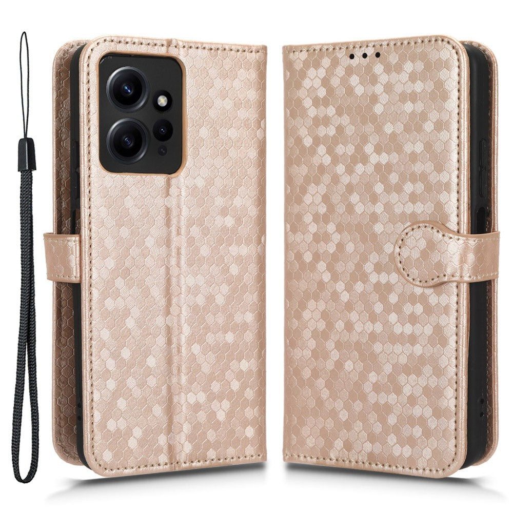 For Xiaomi Redmi Note 12 4G Phone Case Dot Pattern Imprinted PU Leather Cover with Stand Wallet