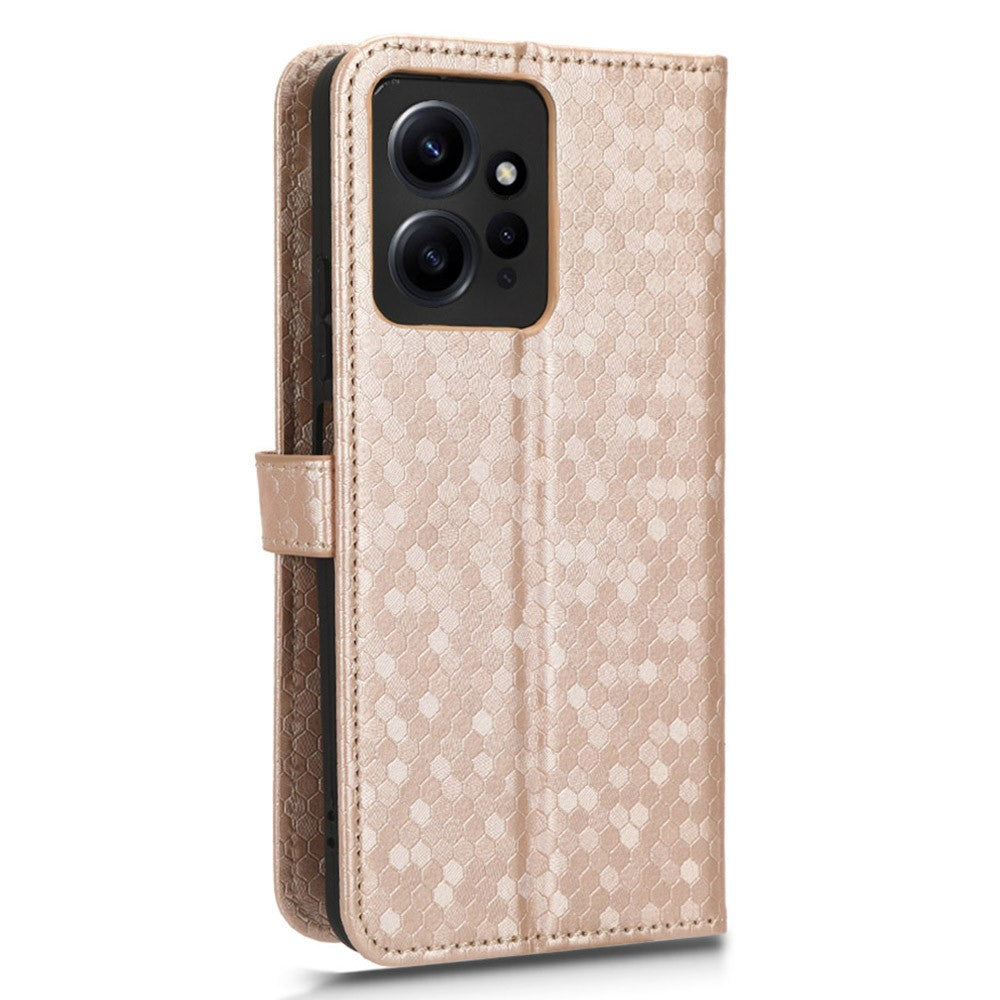 For Xiaomi Redmi Note 12 4G Phone Case Dot Pattern Imprinted PU Leather Cover with Stand Wallet