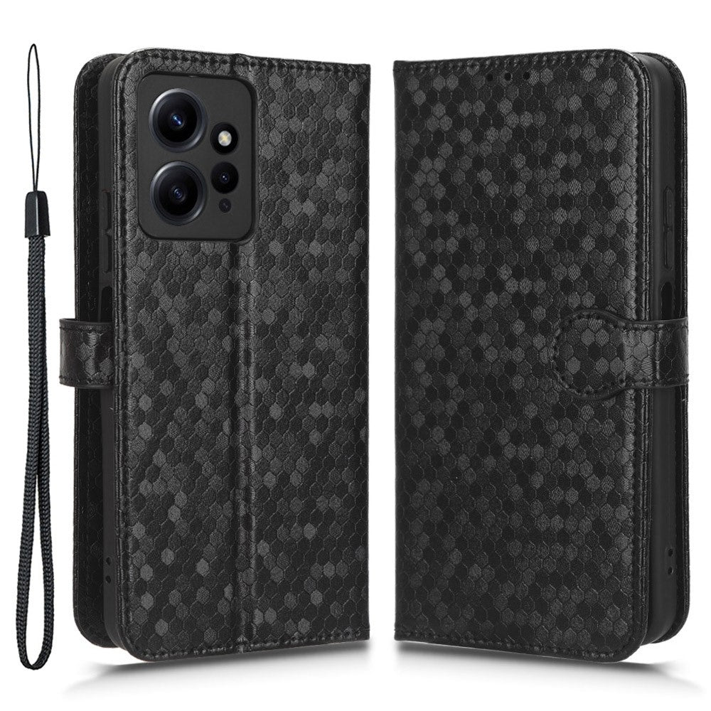 For Xiaomi Redmi Note 12 4G Phone Case Dot Pattern Imprinted PU Leather Cover with Stand Wallet