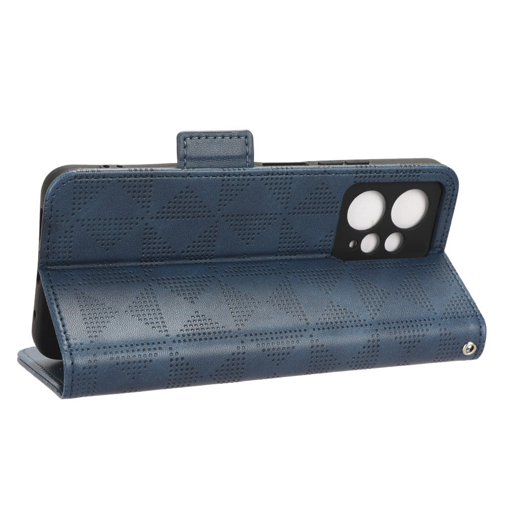 For Xiaomi Redmi Note 12 4G PU Leather Phone Case Imprinted Triangle Phone Stand Wallet Cover