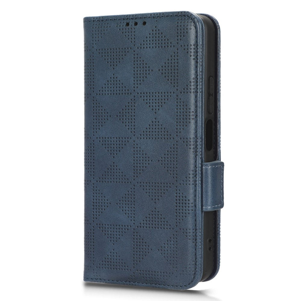 For Xiaomi Redmi Note 12 4G PU Leather Phone Case Imprinted Triangle Phone Stand Wallet Cover