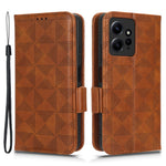 For Xiaomi Redmi Note 12 4G PU Leather Phone Case Imprinted Triangle Phone Stand Wallet Cover