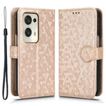 For Oppo Find N2 5G PU Leather Wallet Phone Case Dot Pattern Imprinted Stand Phone Cover