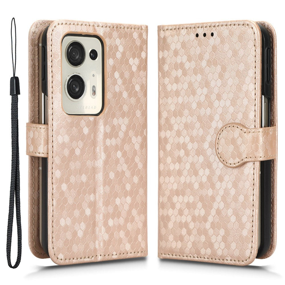 For Oppo Find N2 5G PU Leather Wallet Phone Case Dot Pattern Imprinted Stand Phone Cover
