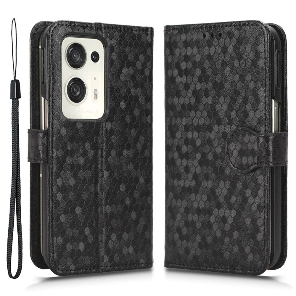 For Oppo Find N2 5G PU Leather Wallet Phone Case Dot Pattern Imprinted Stand Phone Cover