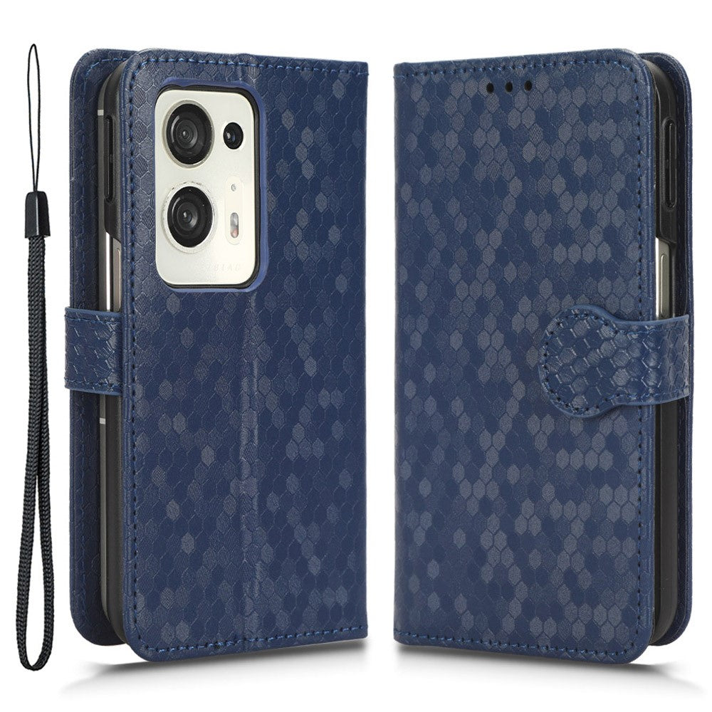 For Oppo Find N2 5G PU Leather Wallet Phone Case Dot Pattern Imprinted Stand Phone Cover