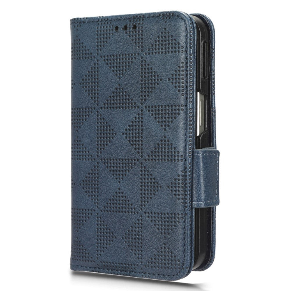 For Oppo Find N2 5G Stand Phone Case PU Leather Imprinted Triangle Protective Phone Wallet Cover