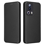 Xiaomi 13 Lite / Civi 2 5G-mobilcover, PU-læder, kulfibertekstur, stativ og kortholder