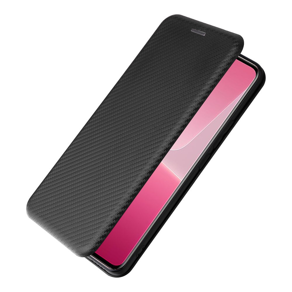 Xiaomi 13 Lite / Civi 2 5G-mobilcover, PU-læder, kulfibertekstur, stativ og kortholder