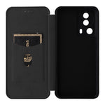 Xiaomi 13 Lite / Civi 2 5G-mobilcover, PU-læder, kulfibertekstur, stativ og kortholder