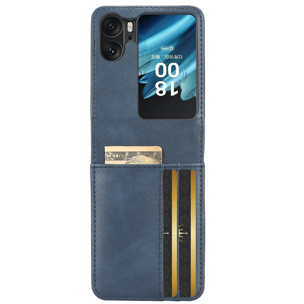 For Oppo Find N2 Flip 5G PU Leather Folding Phone Case Card Slots Phone Cover