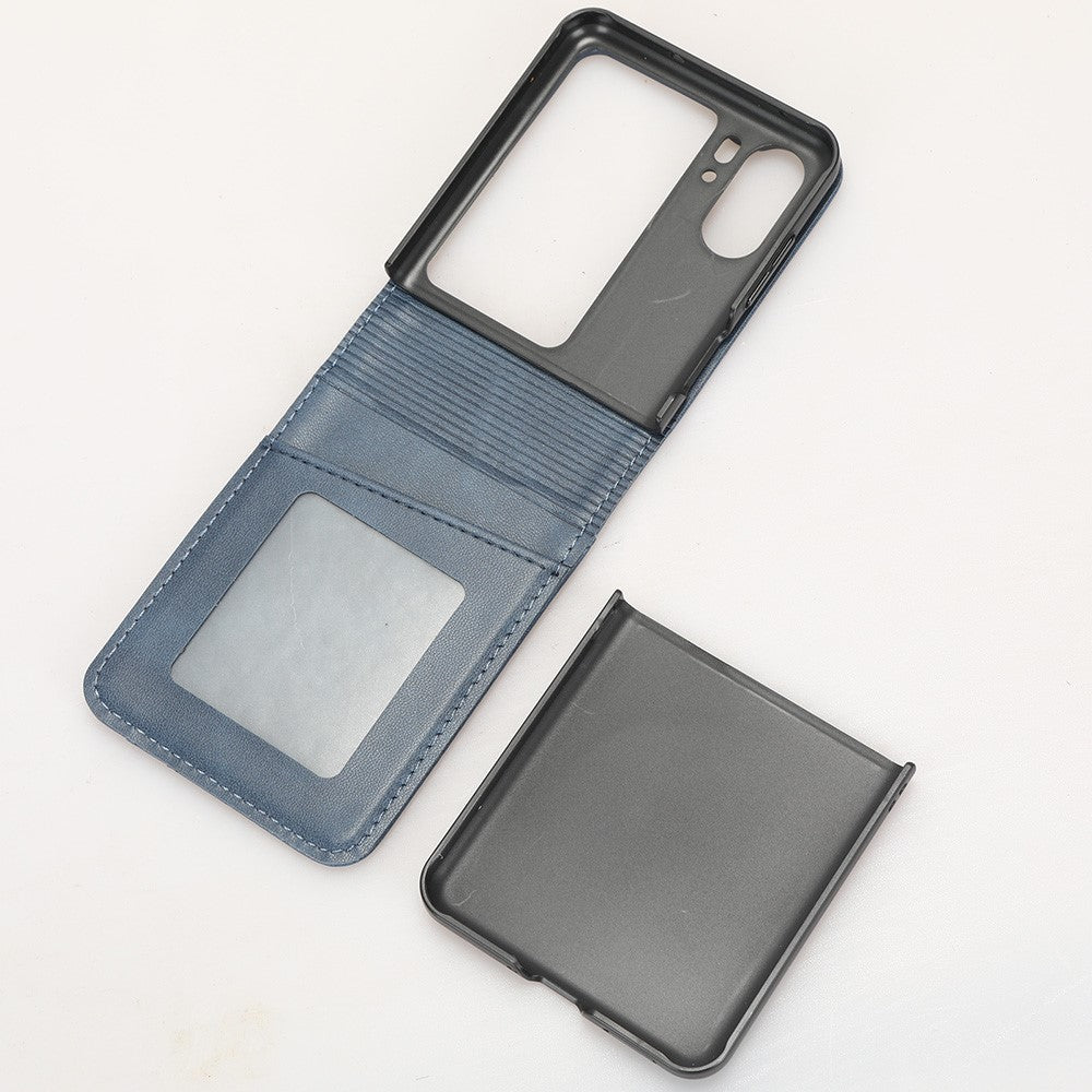 For Oppo Find N2 Flip 5G PU Leather Folding Phone Case Card Slots Phone Cover