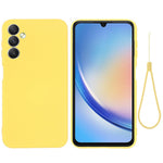 For Samsung Galaxy A24 4G (162.1 x 77.6 x 8.3mm) Phone Case Liquid Silicone Cover with Strap
