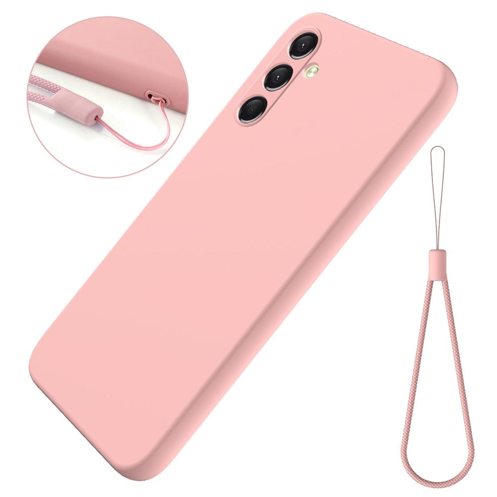 For Samsung Galaxy A24 4G (162.1 x 77.6 x 8.3mm) Phone Case Liquid Silicone Cover with Strap