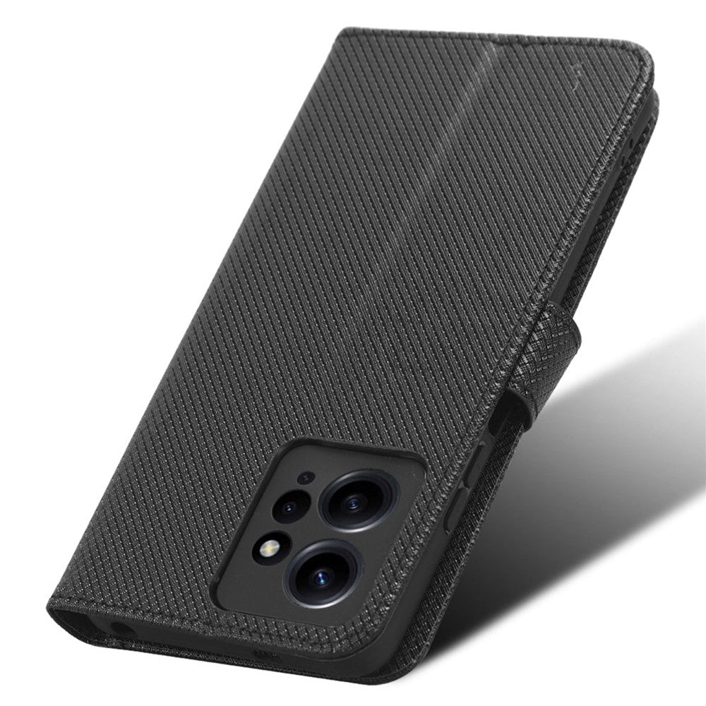 For Xiaomi Redmi Note 12 4G Cell Phone Case PU Leather Diamond Texture Wallet Stand Cover