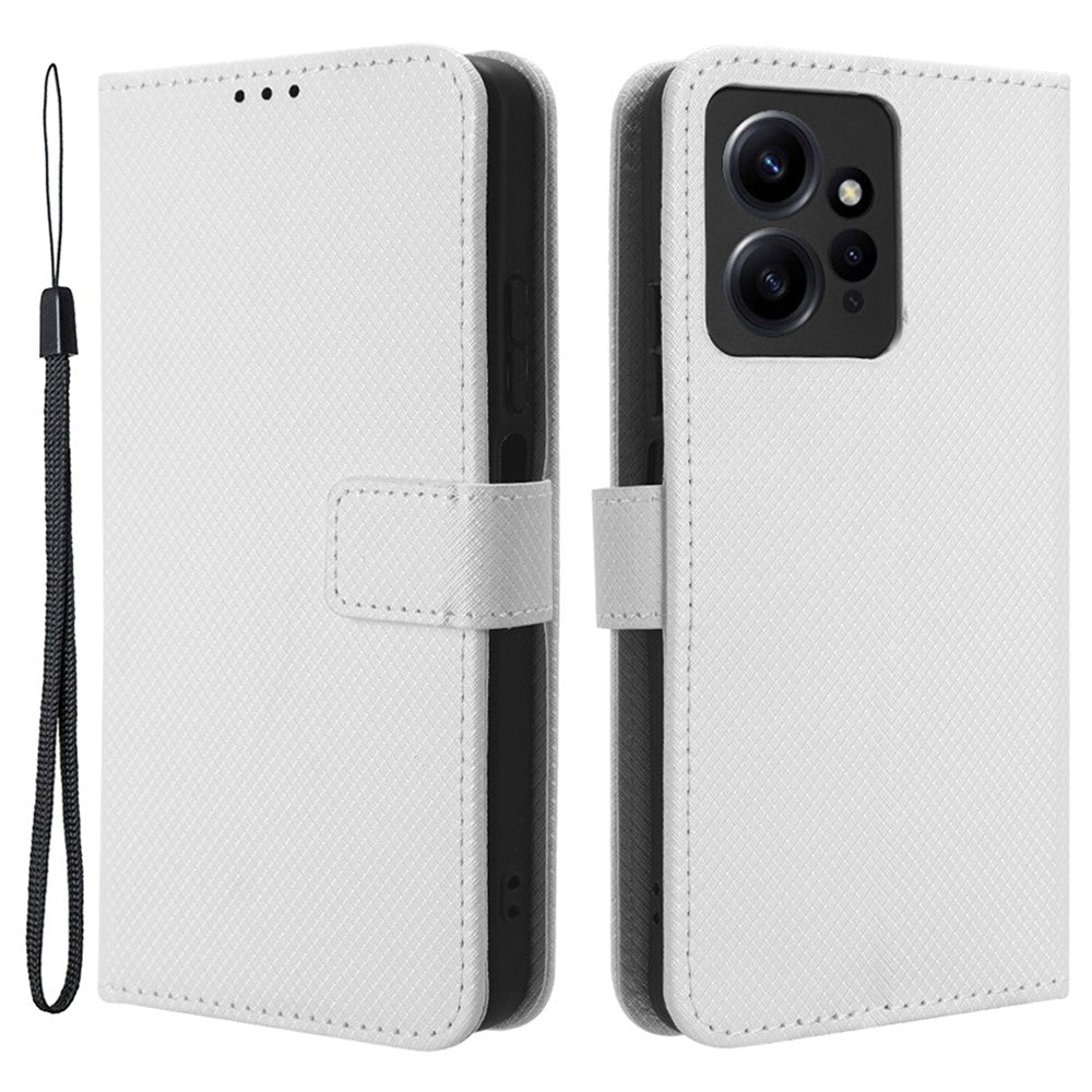 Xiaomi Redmi Note 12 4G Mobilskal PU Läder Diamanttextur Plånboksfodral