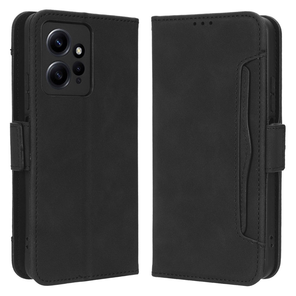 Flera kortplatser mobilskal för Xiaomi Redmi Note 12 4G plånboksställ lädermobilskal