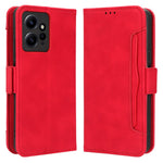Flera kortplatser mobilskal för Xiaomi Redmi Note 12 4G plånboksställ lädermobilskal