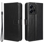 For Xiaomi Redmi Note 12 4G Wallet Stand PU Leather Case Crazy Horse Texture Cell Phone Cover