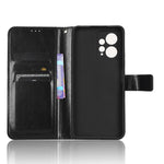 For Xiaomi Redmi Note 12 4G Wallet Stand PU Leather Case Crazy Horse Texture Cell Phone Cover
