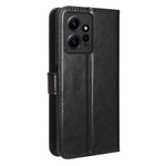 For Xiaomi Redmi Note 12 4G Wallet Stand PU Leather Case Crazy Horse Texture Cell Phone Cover