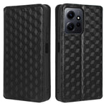 Xiaomi Redmi Note 12 4G stativmobilskal plånbok rombmönster präglad PU-läderfodral