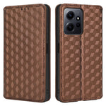 For Xiaomi Redmi Note 12 4G Stand Phone Cover Wallet Rhombus Pattern Imprinted PU Leather Case