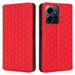 For Xiaomi Redmi Note 12 4G Stand Phone Cover Wallet Rhombus Pattern Imprinted PU Leather Case