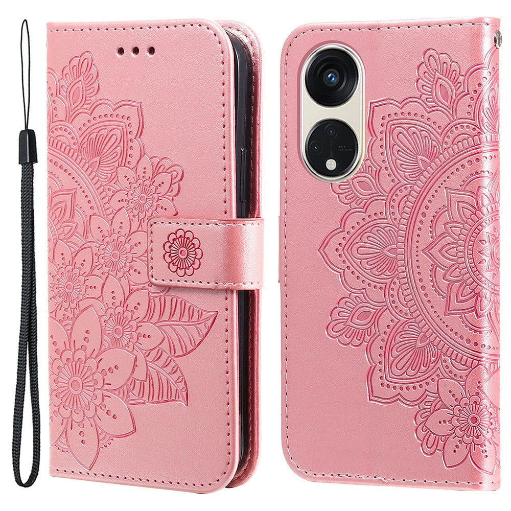 For Oppo Reno8 T 5G / A1 Pro 5G Case Floral Pattern PU Leather Wallet Stand Phone Cover