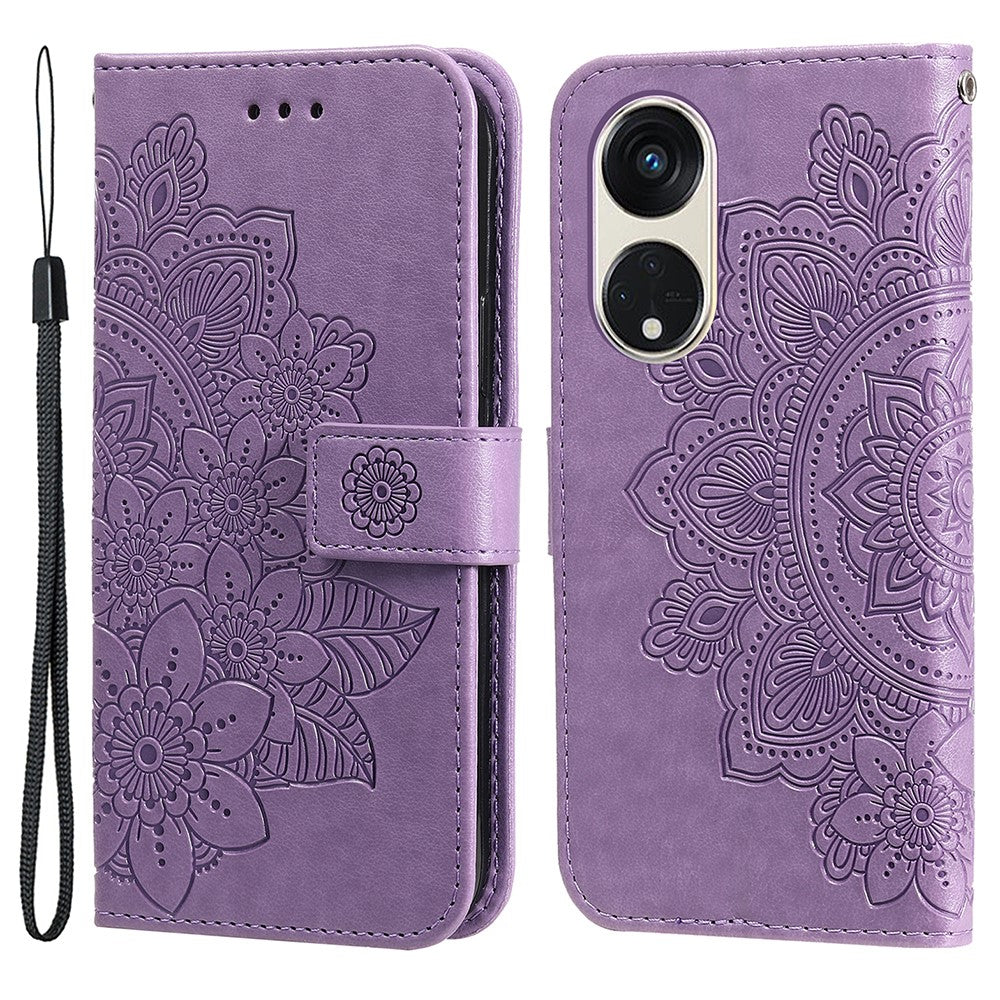 For Oppo Reno8 T 5G / A1 Pro 5G Case Floral Pattern PU Leather Wallet Stand Phone Cover