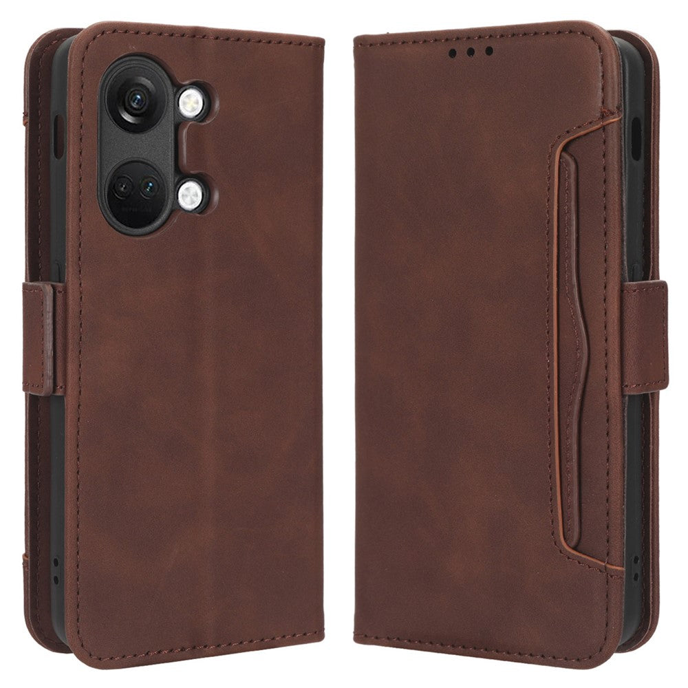 For OnePlus Nord 3 5G / Ace 2V Phone Leather Case Multiple Card Slots Phone Cover with Wallet Stand