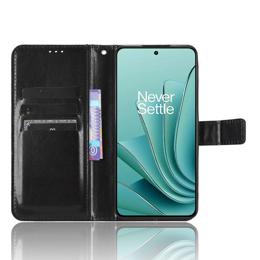 For OnePlus Nord 3 5G / Ace 2V Cell Phone Case Wallet Stand Crazy Horse Texture Leather Phone Cover
