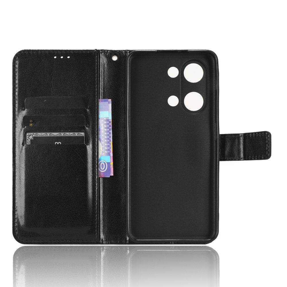 For OnePlus Nord 3 5G / Ace 2V Cell Phone Case Wallet Stand Crazy Horse Texture Leather Phone Cover