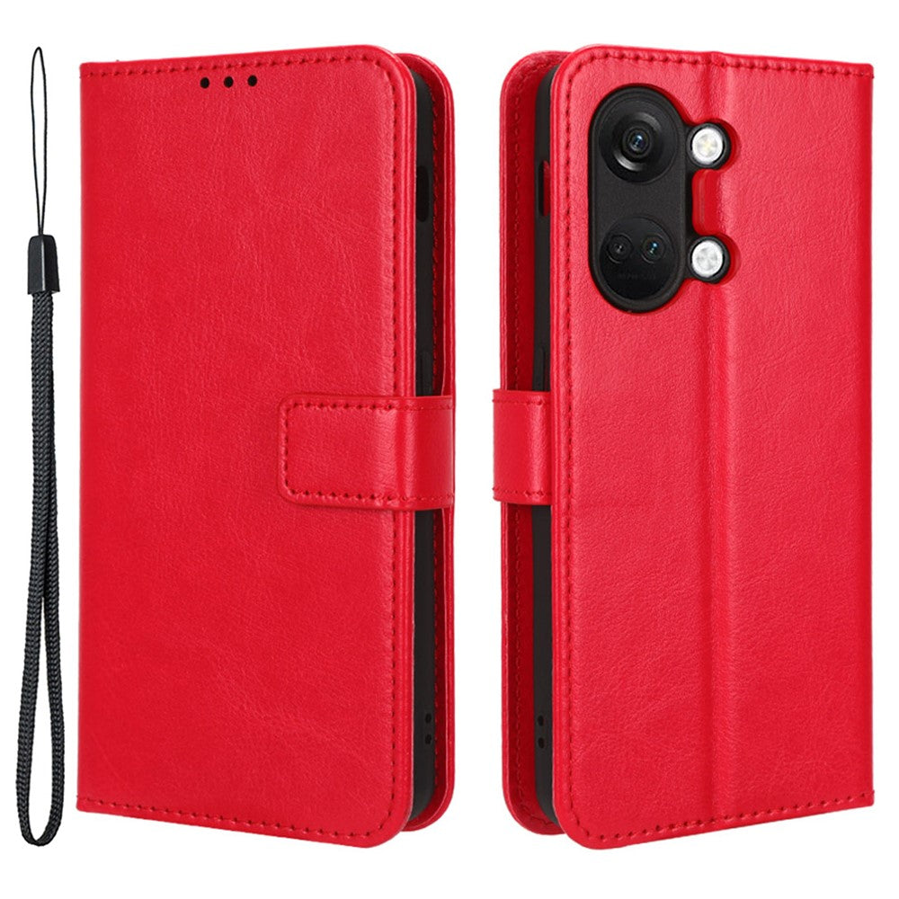 For OnePlus Nord 3 5G / Ace 2V Cell Phone Case Wallet Stand Crazy Horse Texture Leather Phone Cover