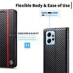 LC.IMEEKE Läderfodral för Xiaomi Redmi Note 12 4G, Kolfiberstruktur, Plånboksfodral, Stativ